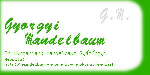 gyorgyi mandelbaum business card